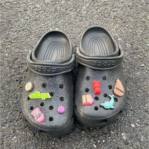 Black glitter crocs 🖤